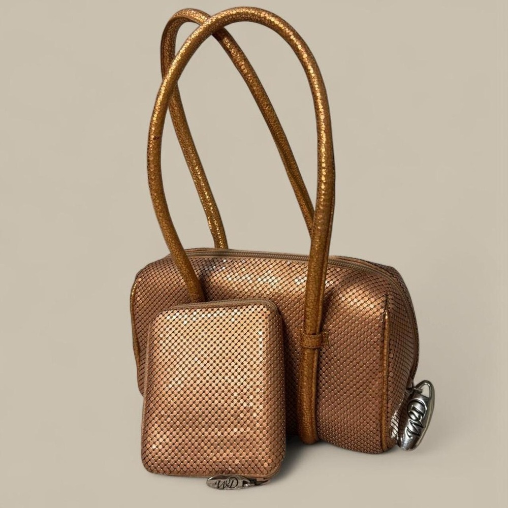 Whiting & Davis Orange Textured Shoulder Bag Set